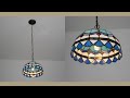 Aeyee Tiffany Chandelier Light Blue Stained Glass Pendant Light Fixture, Vintage Hanging Lamp