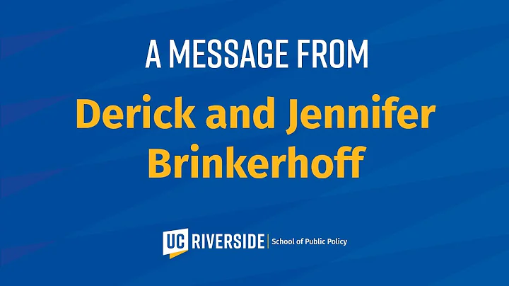 A Message from Derick and Jennifer Brinkerhoff