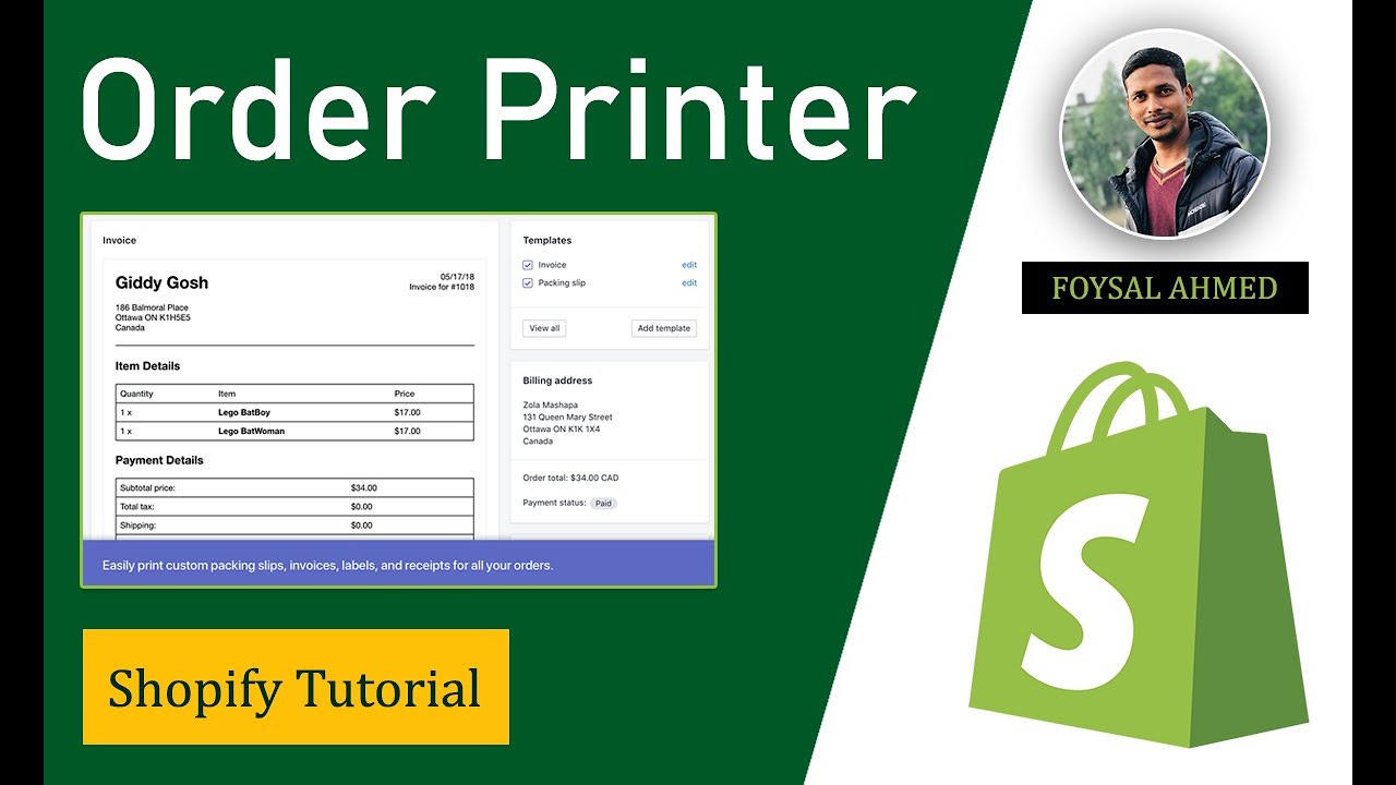 Order Printer App Shopify Tutorial 📇 Shopify Customer Invoices 📜 Print Order ✓ Easy - YouTube