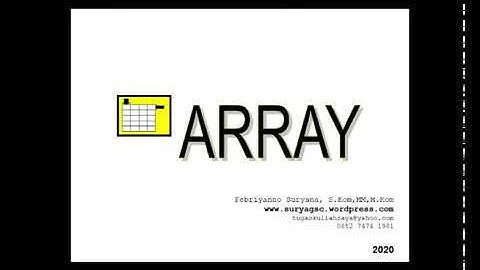 Array Dimensi Satu
