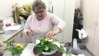 Using Flax in a flower design   Flowers For Fun