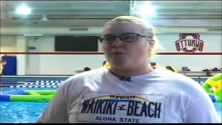 Swimmers at Beach Ottumwa test out new inflatable