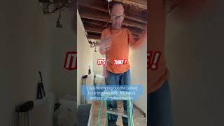 Ceiling demolition and insulation removal with my cousin so we can put new electrical &amp; Rockwool in.