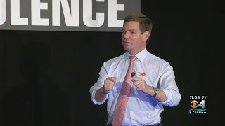 Gun Control Front And Center As Presidential Candidate Eric Swalwell Speaks In Sunrise