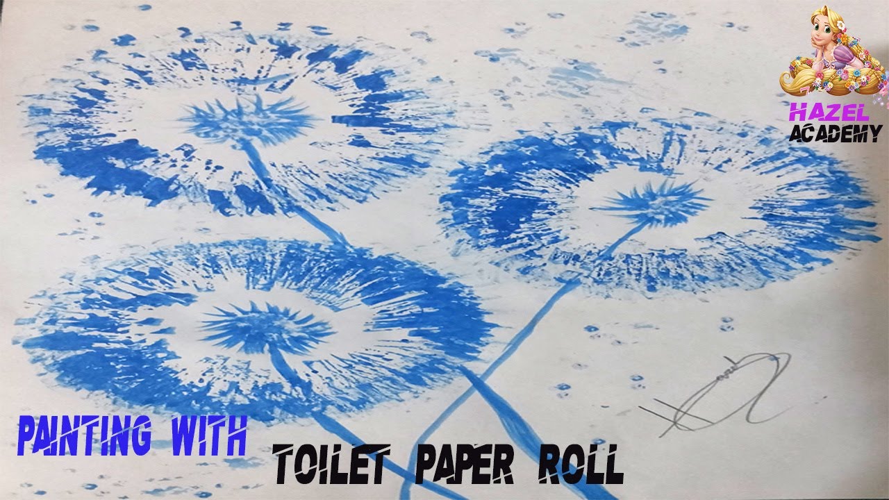 Toilet Paper Rolls Dandelion Painting Technique for Beginners ♡ YouTube