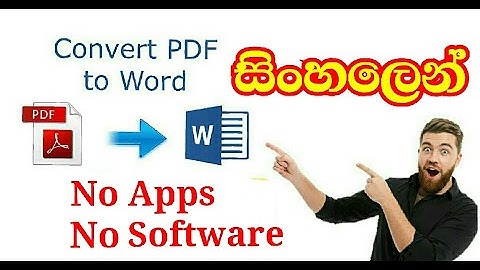 How to convert PDF to word | No Apps and Software | Explain in Sinhala