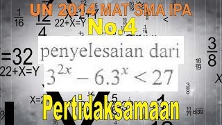 No 4 UN 2014  SMA IPA Pertidaksamaan Eksponen - Matematika Soal dan Pembahasan