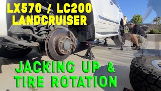 Tire Rotation and Jacking Up Lexus LX570 the proper way! Same Landcruiser LC200 LC100 Sequoia Tundra