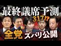 最終予測ズバリ317議席🔥やっぱり高市圧勝⁉︎ 各党の獲得議席を一斉公開‼️