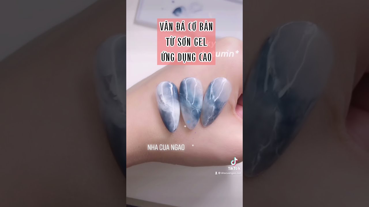 Vân đá cơ bản 100% từ sơn gel, không cần top loang, ứng dụng cao | Học nghề nail | Nhà Của Ngao