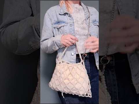DIY Pearl Net Bag with Pouch tutorial ✨ High-End Pearl Purse for $10! #bag #beadedfashion