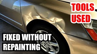 CRINKLED STEEL BROUGHT BACK TO LIFE -PAINTLESS DENT REPAIR
