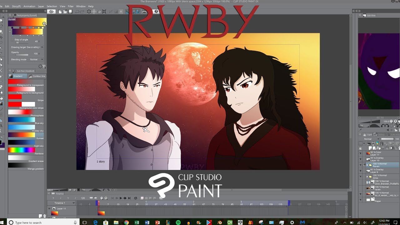 RWBY 2D: The Branwens Speedpaint (Clip Studio Paint)