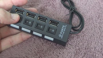 Unboxing and test of USB Hub 2.0 USB Splitter Multiple 4-Port