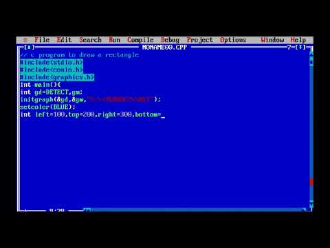 C program to draw rectangle using graphics function