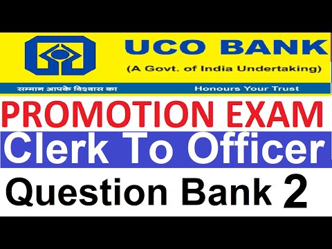 UCO Bank Promotion Exam Clerk To Officer [Question Bank 2] - YouTube