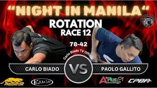 Continuation 🔹Carlo Biado (78) VS Paolo Gallito (42) 🔹Race12