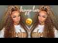 Half Up Half Down 😍 Honey Highlight Curly Wig Install ft Kriyya Hair