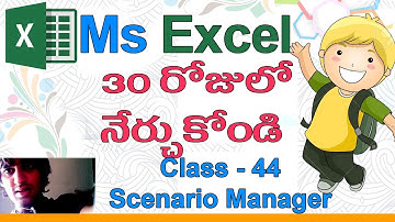 Ms Excel in Telugu | Telugu Ms Excel Classes | Class - 44 |🤓| What if Analysis | Scenario Manager