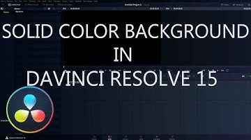 How to Set a Solid Color Background in Davinci Resolve