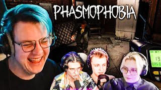 ПЯТЁРКА ИГРАЕТ В PHASMOPHOBIA ВМЕСТЕ С МЕЛЛШЕРОМ, СТИНТОМ И ДРЕЙКОМ?! #phasmophobia