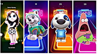 Tiles hop game, Talking Tom  vs Angela vs Paw Patrol vs Mario vs SpongeBob  #tiles hop#191 screenshot 5