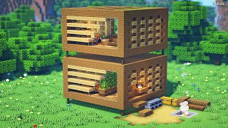 ⚒️Minecraft : How To Build a Survival Wooden Modern House by 타놀 게임즈-Tanol Games 9,189 views 7 months ago 16 minutes