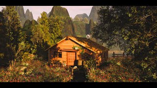 Mountain Lake Cottage Spring Time Ambience ASMR  relaxing nature