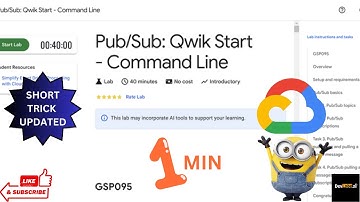 Pub/Sub  Qwik Start  Command Line||GSP095|| #quicklabs #qwikstart #solutions #googlecloud #swags