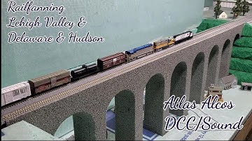 Railfanning Lehigh Valley and Delaware Hudson Atlas Alcos DCC/Sound Nscale