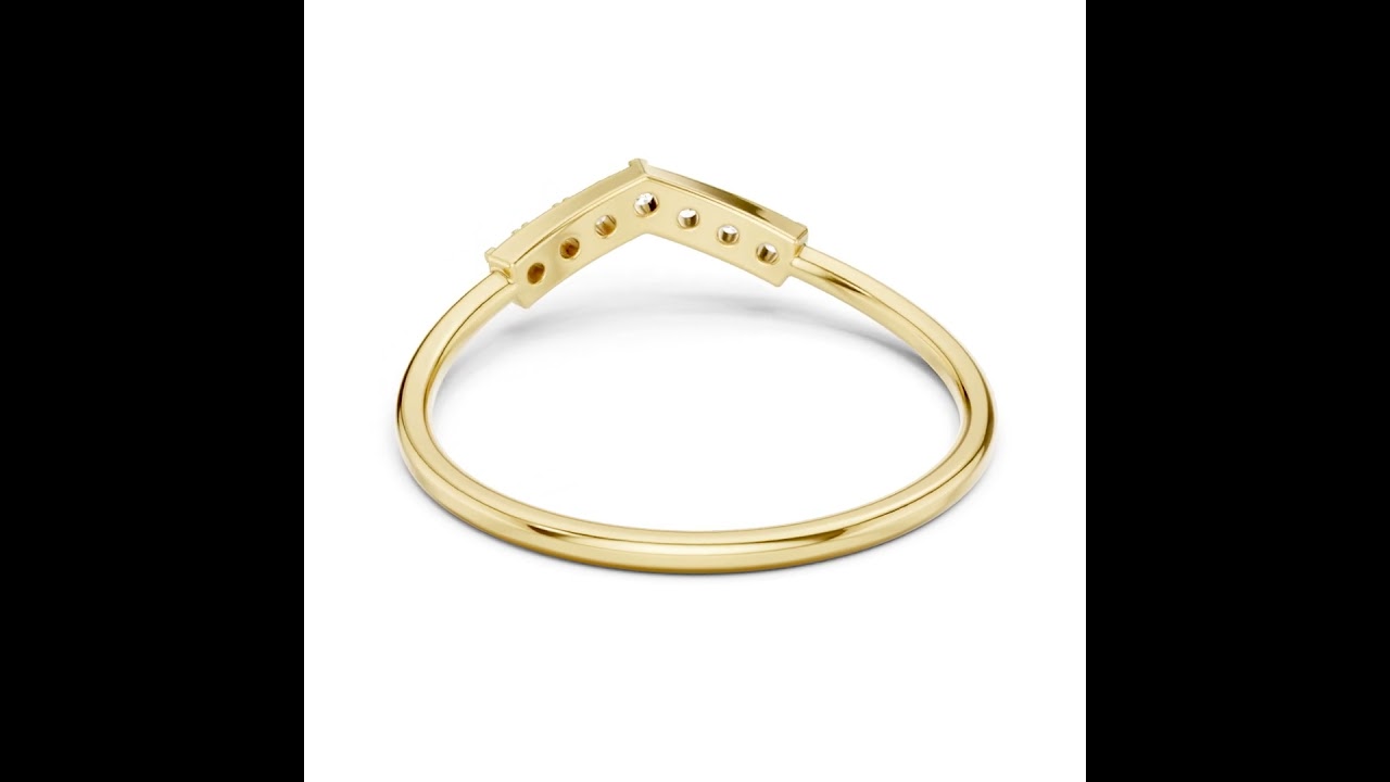 V Shaped Curved Diamond Stacking Band