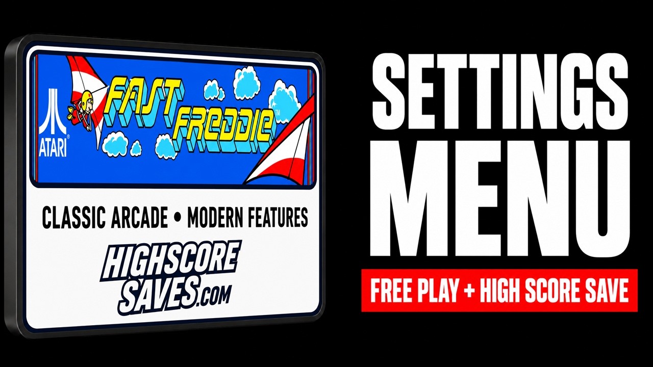 Fast Freddie Free Play and High Score Save Kit settings menu video preview