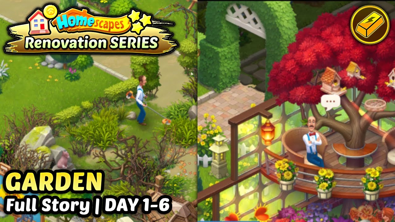 Homescapes: GARDEN Full Story Gameplay DAY 1-6🌟 [Episode 4 | 4K/PC]