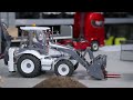 LESU 1/14 Metal Hydraulic RC Backhoe Loader AOUE BL71 2 in 1 Electric Excavator TH21516