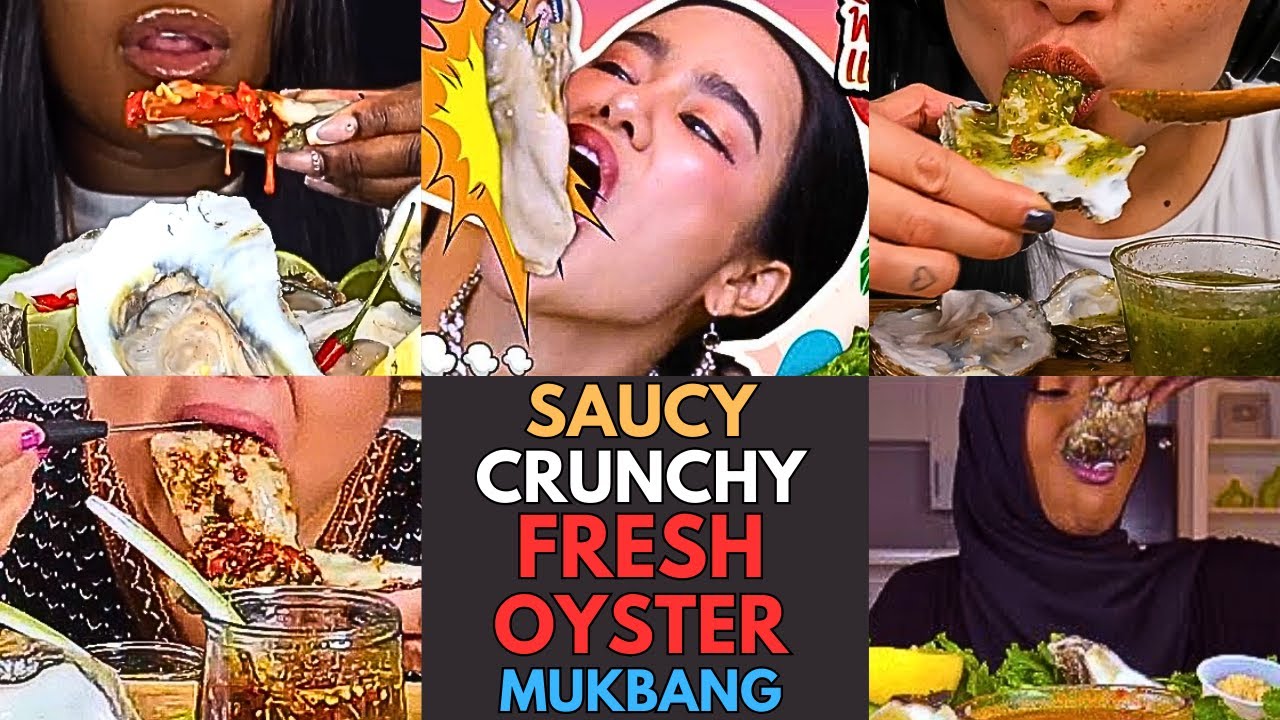 😋🌊🍴 Saucy Crunchy Fresh Oyster With THAI CHILI SAUCE Mukbang ASMR | MUKBANG COMPILATION🌊🍴😋