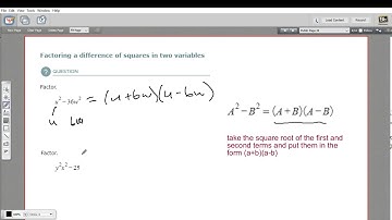 Factoring a difference of squares in two variables
