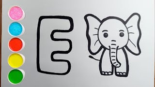 E is for Elephant 🐘 | ABC Alphabet Learning &amp; Easy Elephant Drawing for Kids