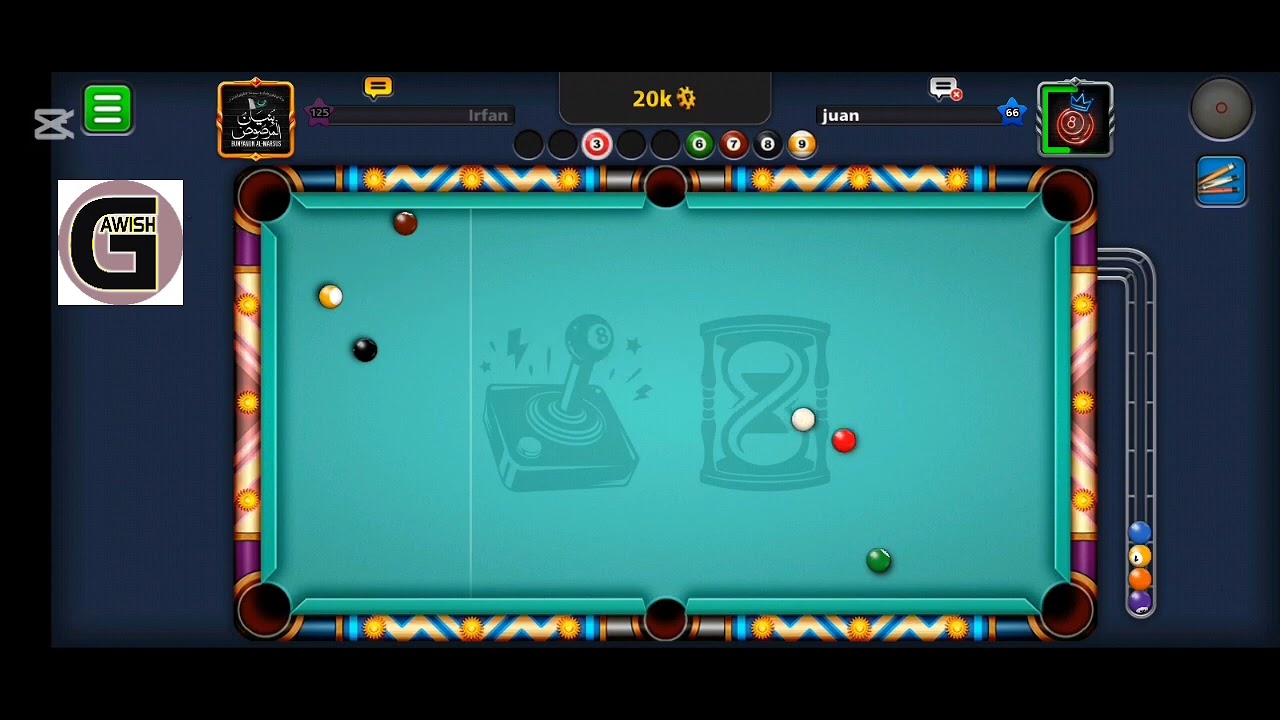 Awish and Juan challenge game 9 ball in 8ball pool