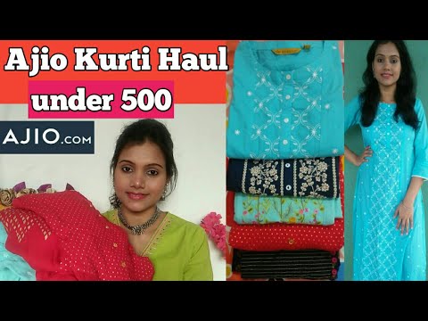 Affordable AJIO Kurti Sale Haul Under 499 | Upto 80% Off | Huge AJIO try on  Haul 2020 - YouTube