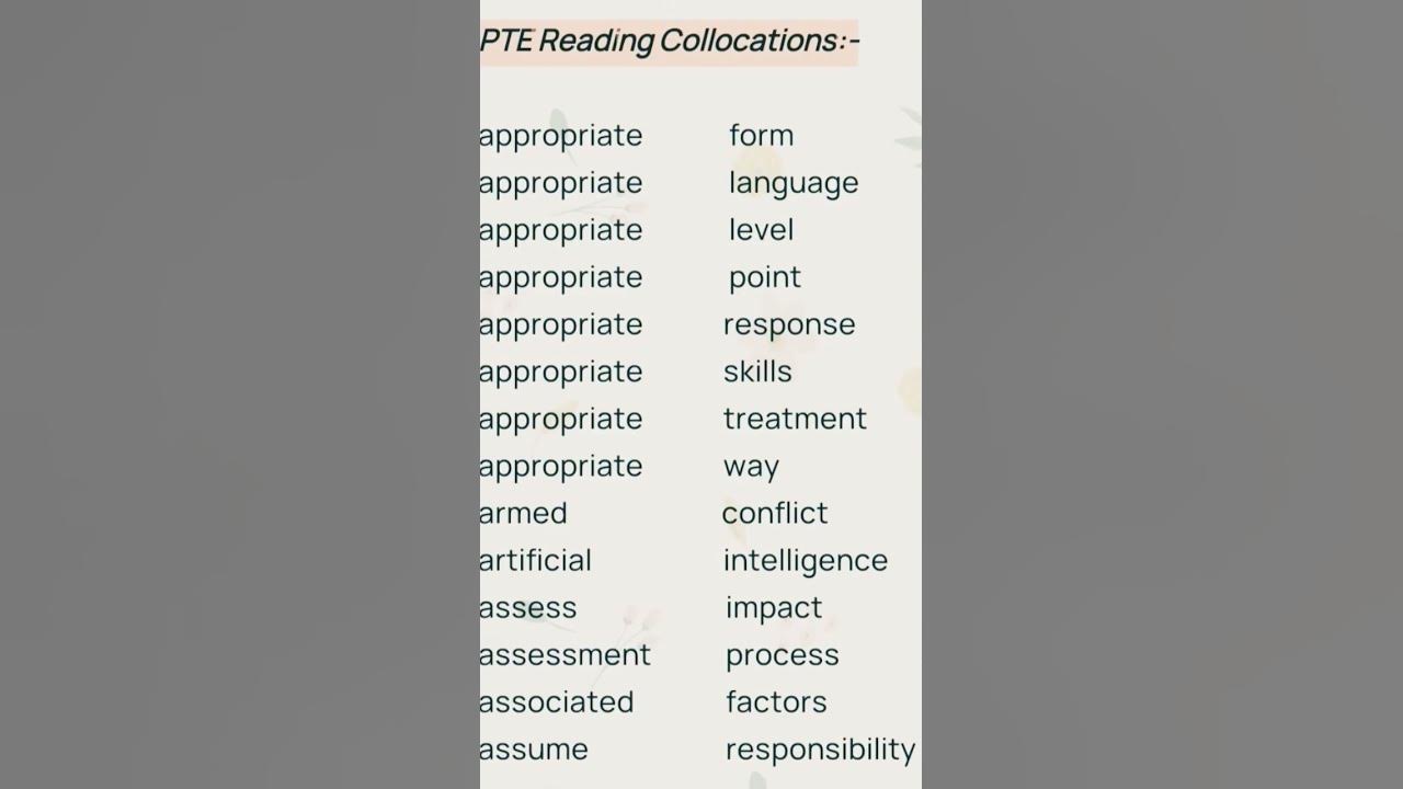 Pte reading fill in the blanks tips pte reading collocations pte 