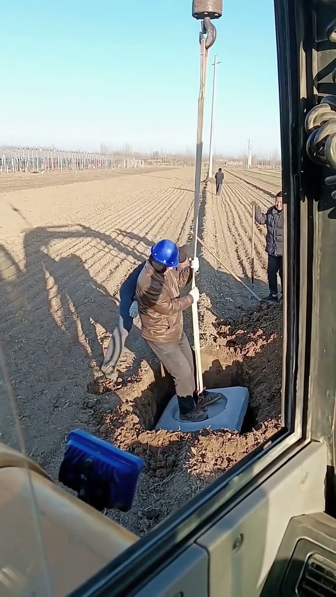 Pole base installation process- Good tools and machinery make work easy