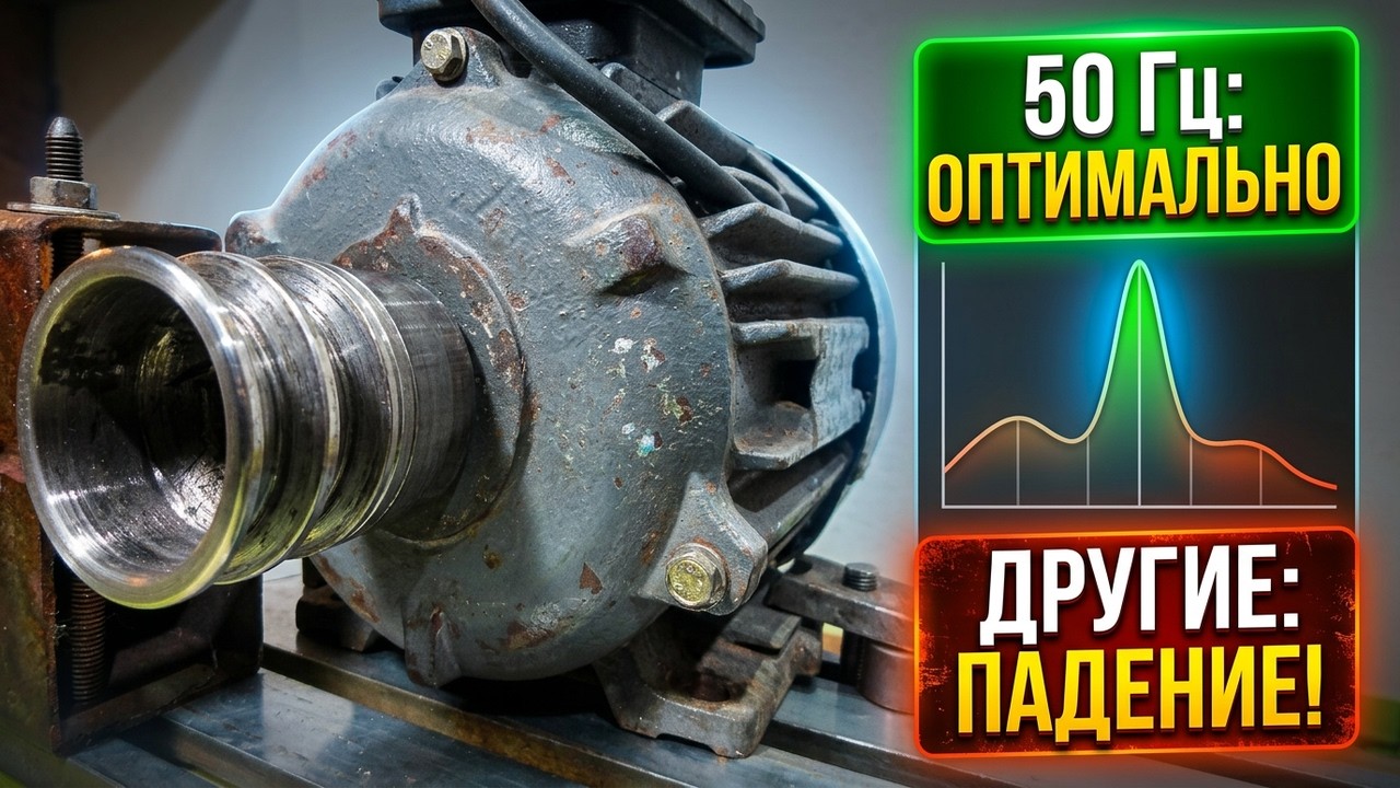 Почему мощность электродвигателя падает при отклонении частоты