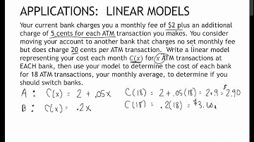 09 Applications of Linear Functions - Linear Models (1.2)