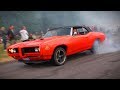 BRUTAL Muscle Car SOUNDS and BURNOUTS!! - Vantaa Cruising 6/2018