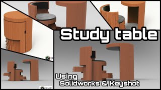 Making of STUDY TABLE - solidworks modeling and keyshot rendering.