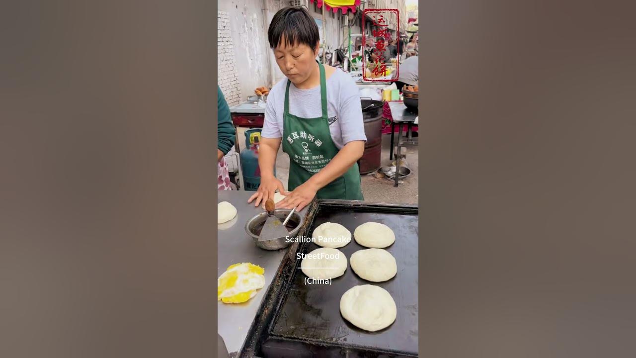 Scallion Pancake- Chinese street food. #pancakes  #streetfood #nightfood #traveltips #travel #food
