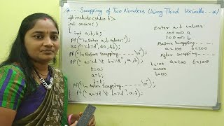 C Language | Swapping Two Numbers Using a Third Variable in C | Telugu Tutorials