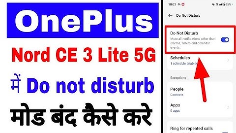Oneplus nord ce 3 lite 5g me do not disturb mode band/off kaise kare। Oneplus nord ce 3 lite