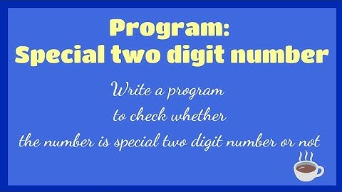 Program : Special two digit number in Java