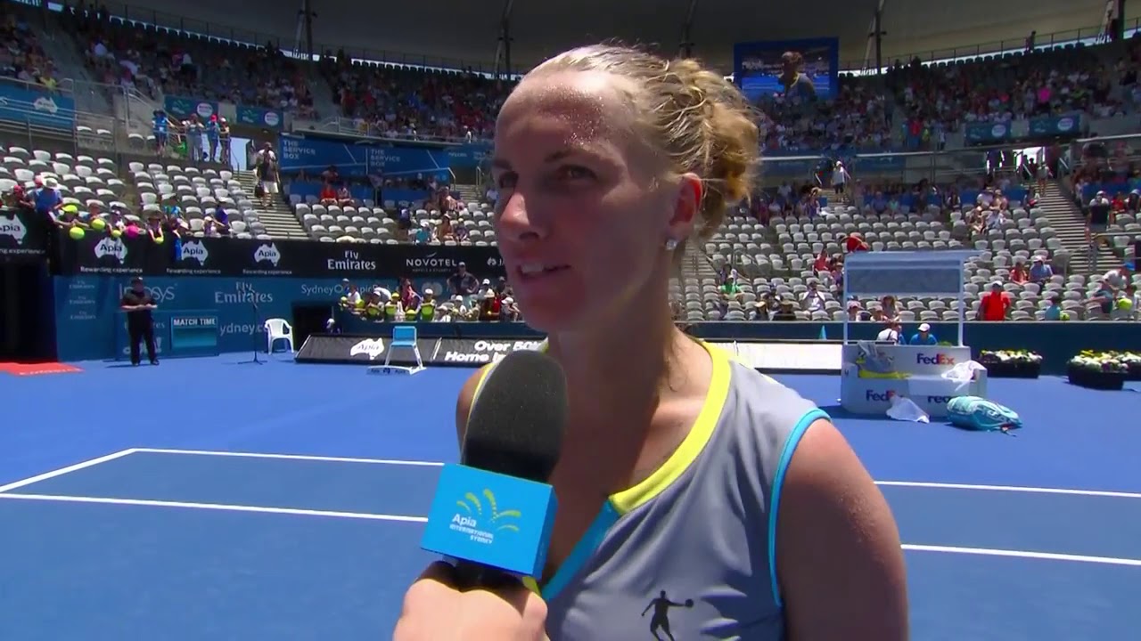 Svetlana Kuznetsova on court interview 1R   Apia International Sydney